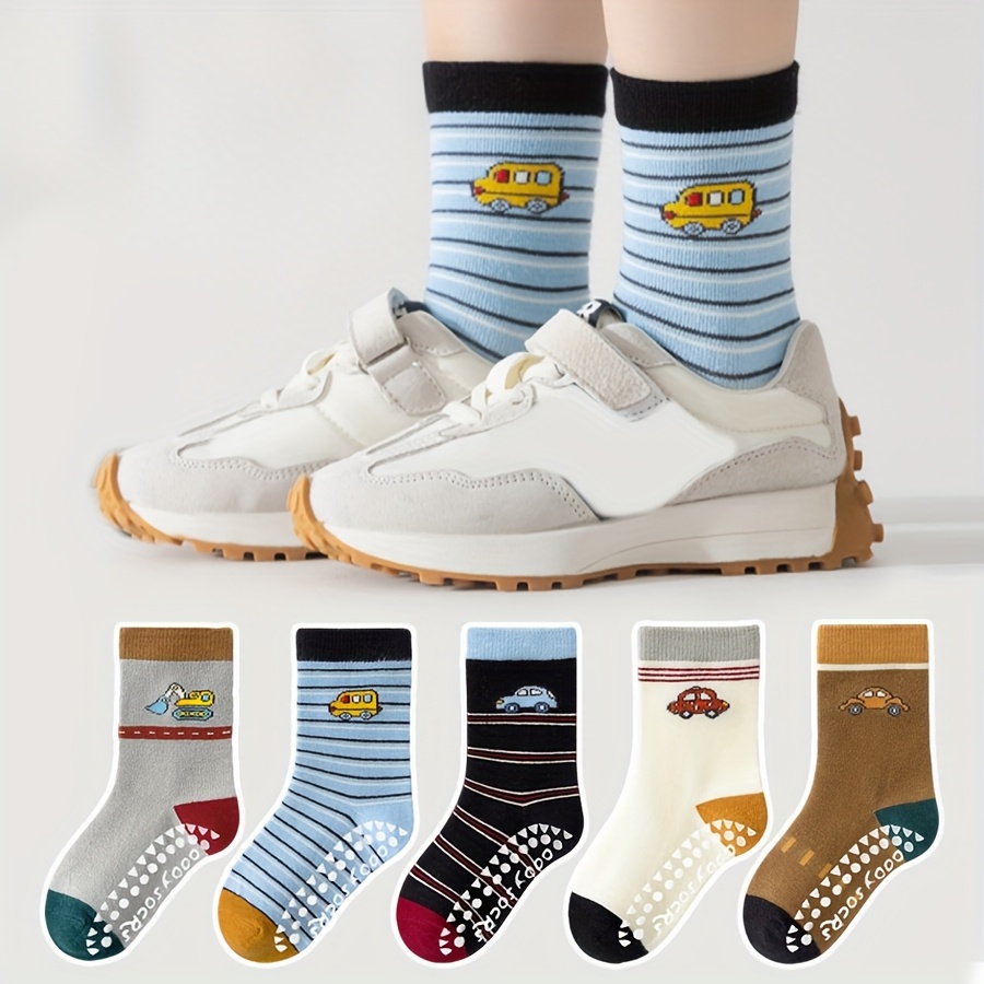 Japanese Lifestyle Youtube - 5-Pack Children's Floor Socks with Cartoon